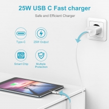 25W Cargador Rapido con Cable USB C a USB C,nailon trenzado, 60W, 5A 1m CUSB084