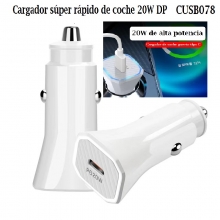 Cargador rapido de coche 20W PD,CUSB078