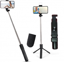 Palo para Selfie retrctil y plegable Ajustable de 19.5-100 cm, con Mando a Distancia Bluetooth,SPD086