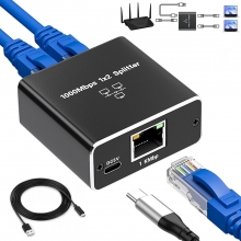 Switch Ethernet Splitter 1000 Mbps Ethernet Splitter LAN Switch 2 Puertos RJ45 Network,HVR151